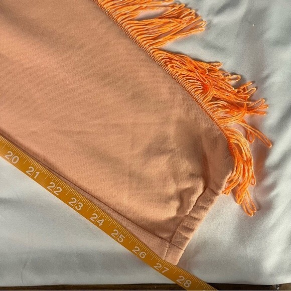 Koral Pompano Orange Size S Station Sweatpant Gym Fringe Dance Lounge Maximalism - Picture 7 of 8